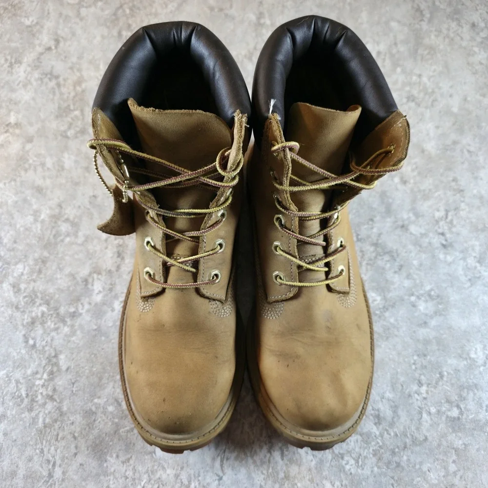 Timberland Premium 6 Inch Waterproof Boots Color Wheat Leather Junior Size 6.5